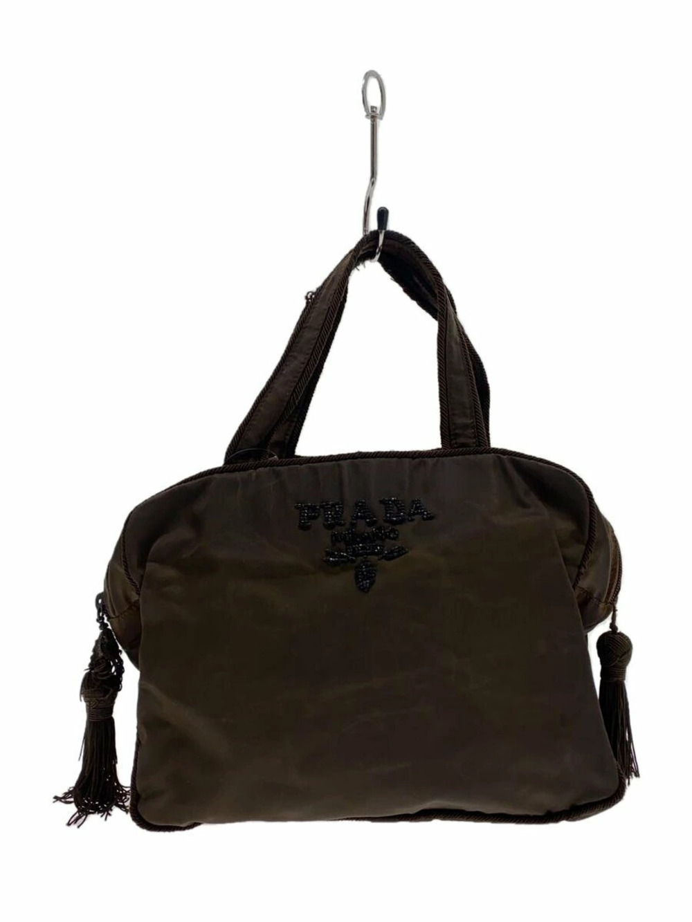 Prada Bijou Tassel Handbag Khaki Green